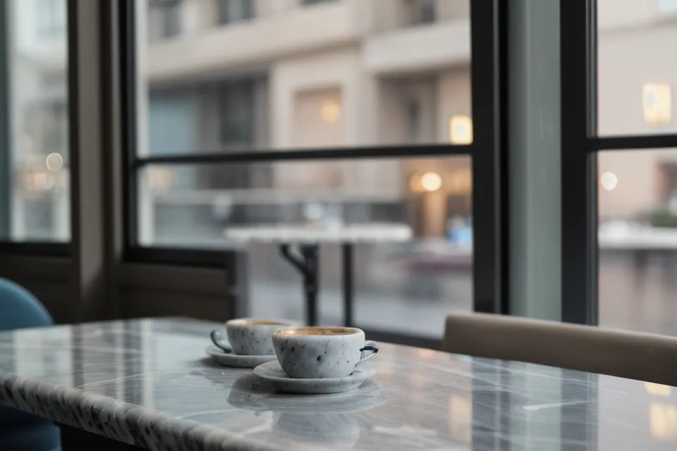 Lumière naturelle douce traversant un rideau blanc dans un salon chaleureux