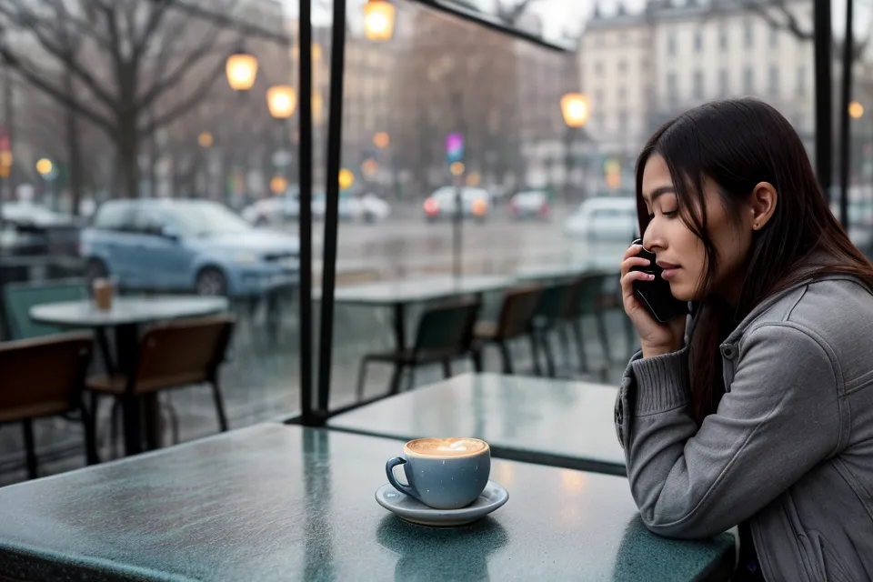 Homme consultant son profil Bumble optimisé assis rue Saint-Malo à Rennes