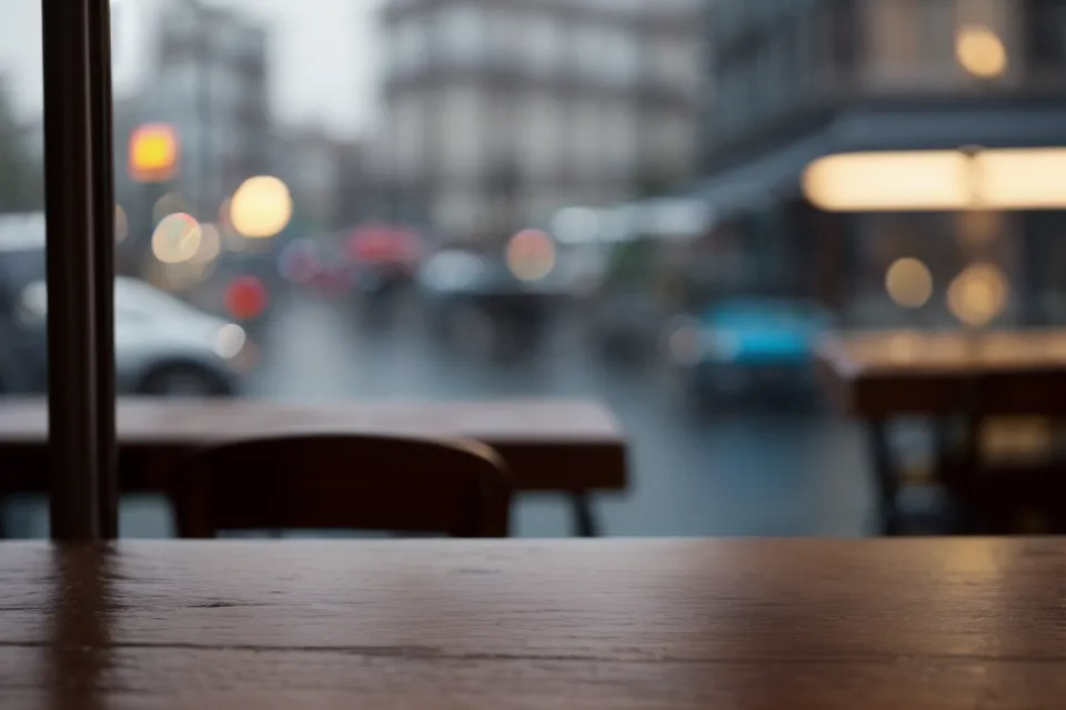 Deux verres de cidre breton sur une table de bar chaleureuse.